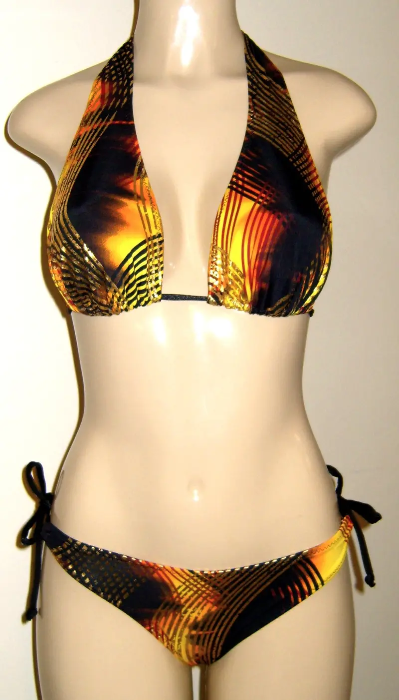 Adjustable Sliding Halter Top with Modern Keyhole Swim Bottom