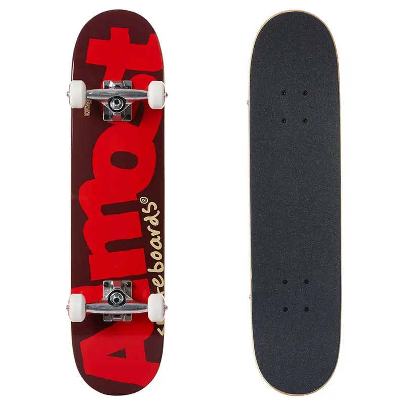 Almost Bent Logo 7″ Youth Complete Skateboard – Burgundy Colorway