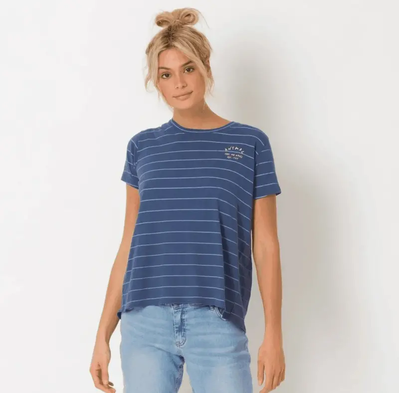 Animal Tracker Vintage Tee – Indigo Blue Retro Graphic