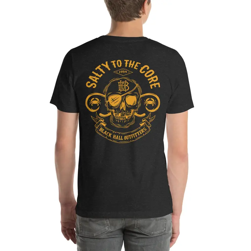 BHO Salty to the Core Skull T-Shirt – 2024 Short-Sleeve Angler Graphic Tee