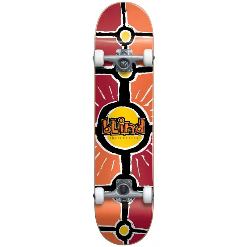 Blind Round Space 7″ Complete Skateboard with Soft Wheels – Red & Orange Combo