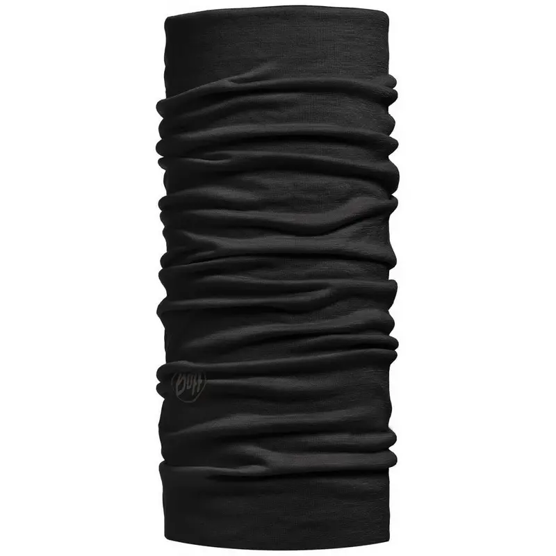 Buff Merino Wool Neck Warmer – Solid Black