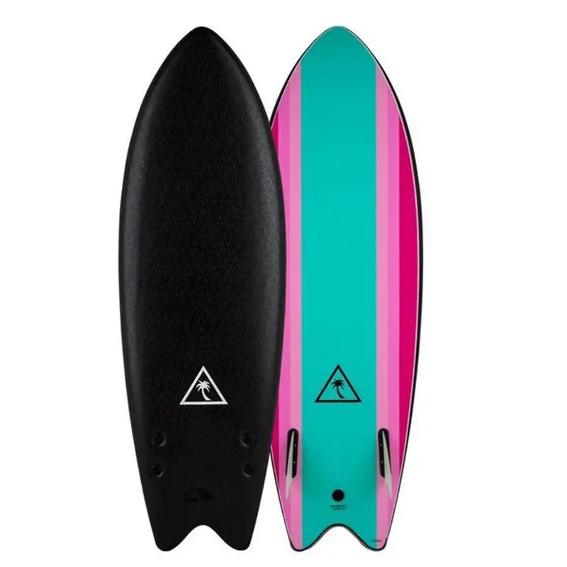 Catch Surf 5’6 Retro Twin-Fin Fish Softboard – Black/Turquoise