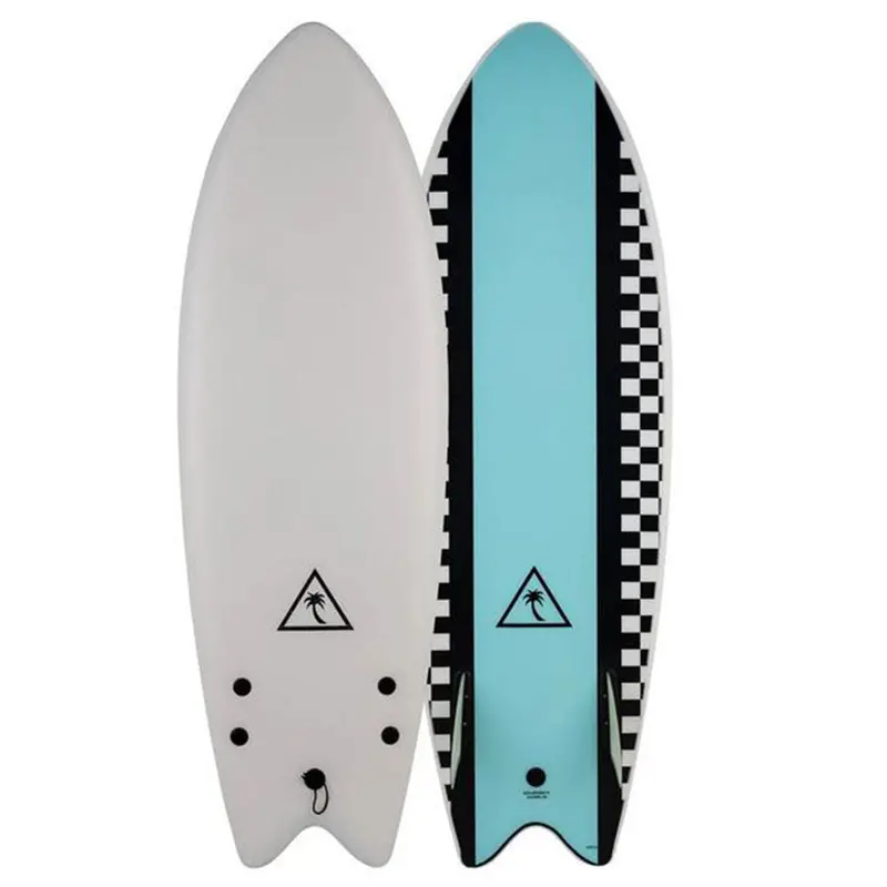 Catch Surf 5’6 Retro Twin-Fin Fish Softboard – White/Light Blue