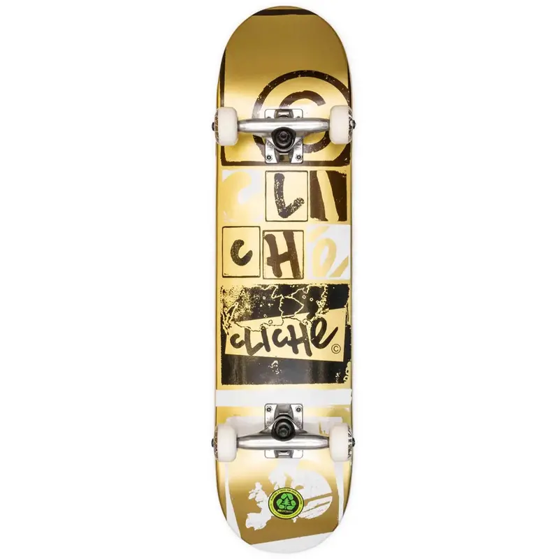 Cliche Letterpress 7.75″ Complete Skateboard – Vintage Style