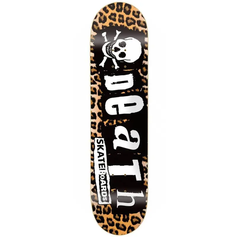 Death Punk Leopard Graphic Skateboard Deck