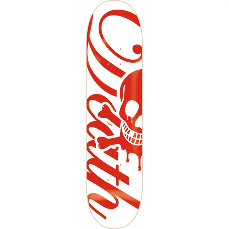 Death Script 8.25″ Red & White Skateboard Deck