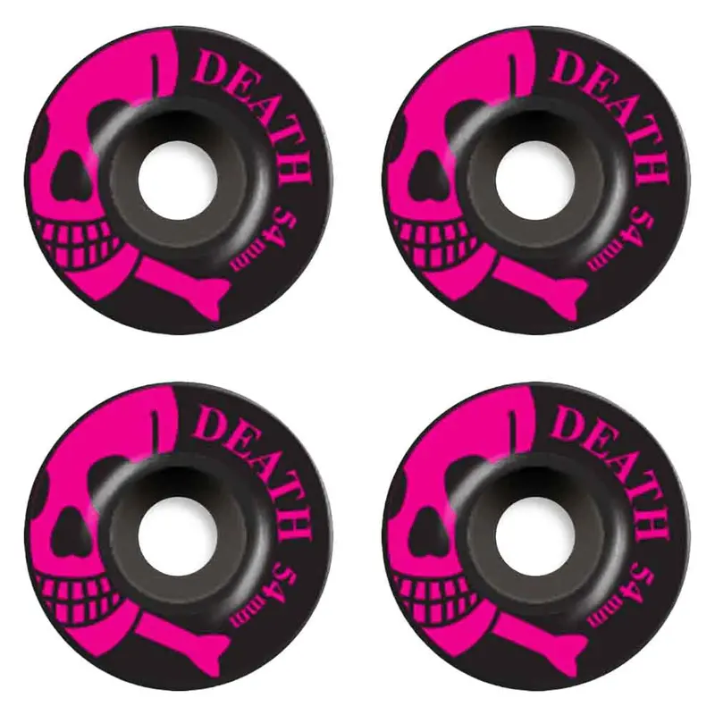 Death Skull High-Rebound Skateboard Wheels – 54mm Hardness, ABEC-7 Bearings