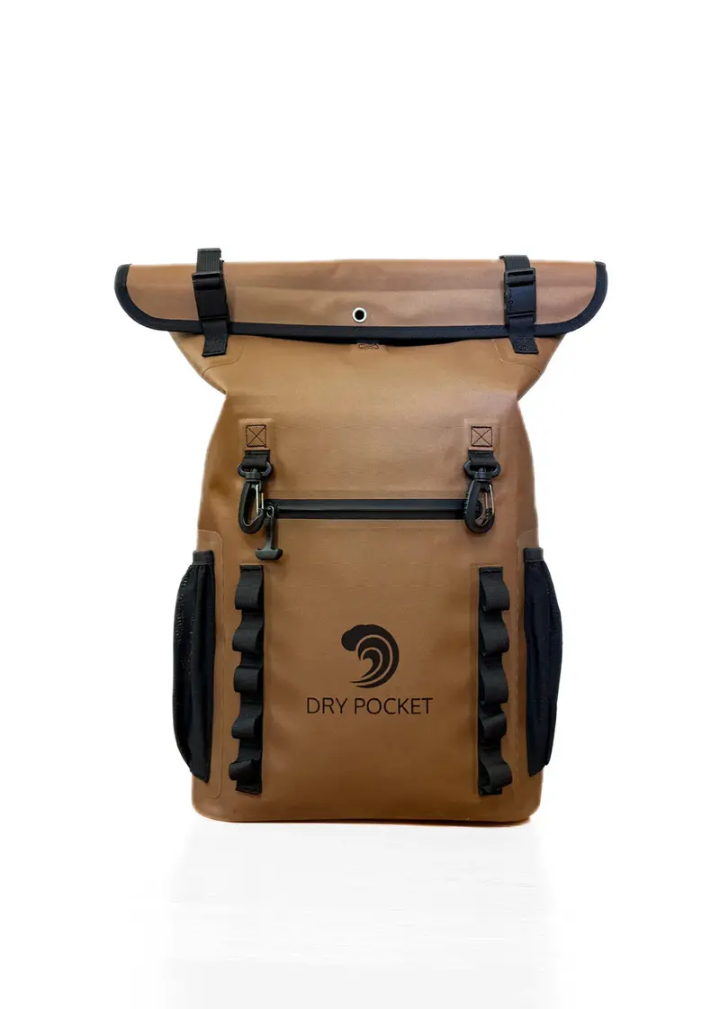 Dry Pocket Waterproof Floating Backpack Dry Bag – Brown