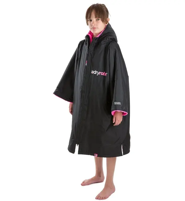 Dryrobe Advance Towel Robe – Small Size, Black/Pink