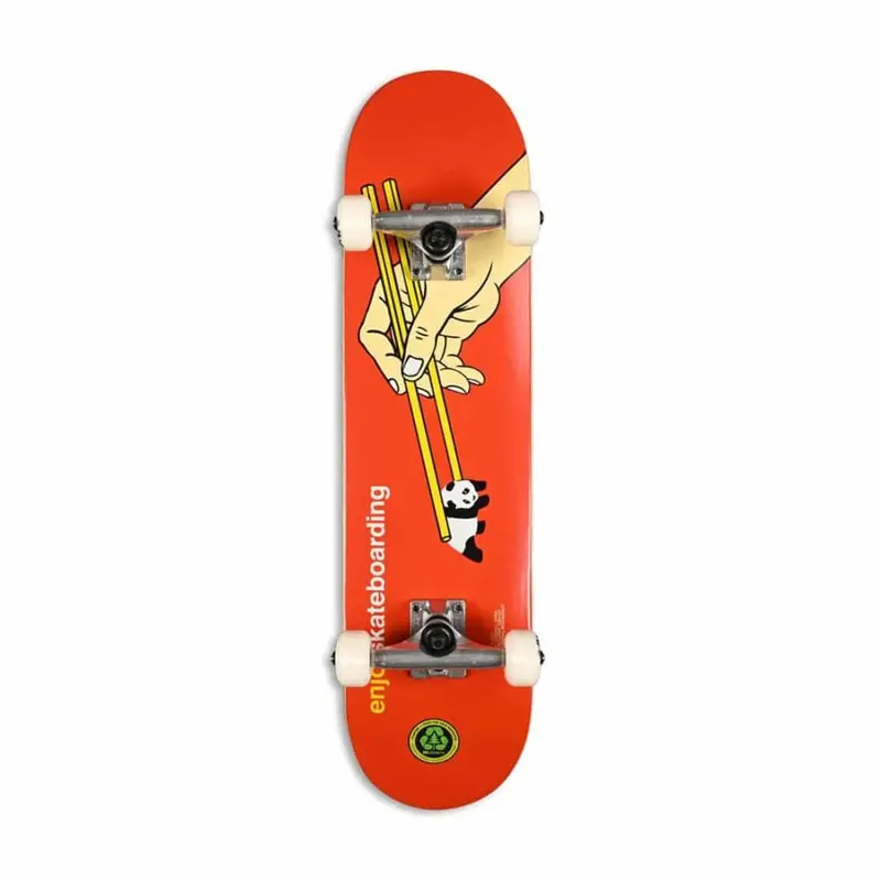 Enjoi Chop Sticks 7.375″ Complete Skateboard – Bold Red