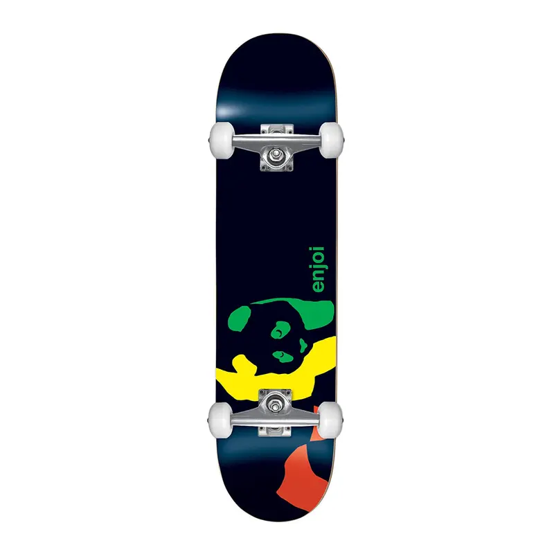 Enjoi Rasta Panda 7″ Youth Complete Skateboard – Black Deck