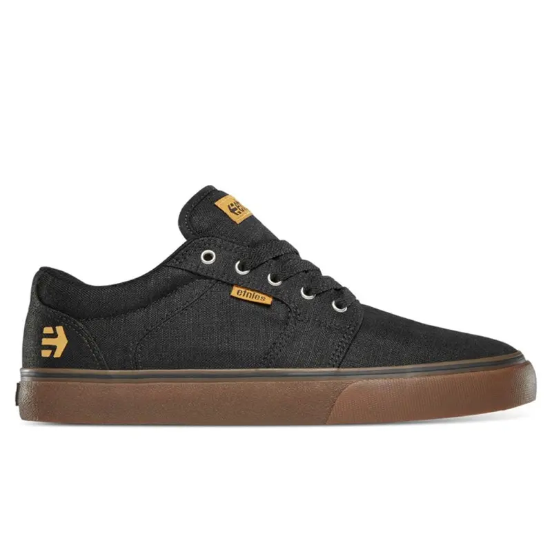 Etnies Barge LS Low-Top Skate Shoes – Black/Gum/Silver
