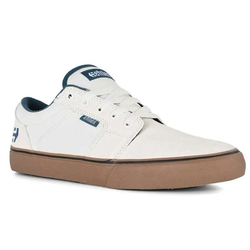 Etnies Barge LS Men’s Skate Shoes – White/Blue/Gum Sole