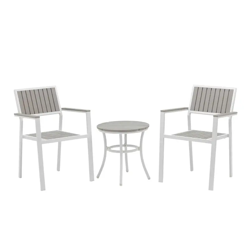 Ez-Care Tek-Wood™ 3-Piece Steel Patio Furniture Set – Rust-Resistant Finish