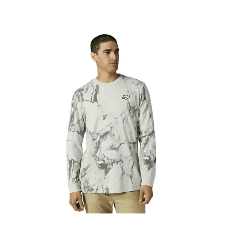Fox Karrera Long-Sleeve Performance Tee – Light Grey