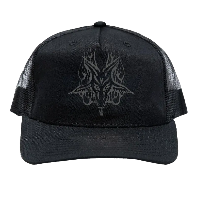 Grey Baphomet Embroidered Trucker Hat