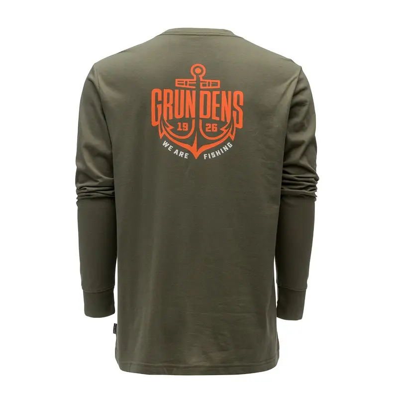 Grundens Logo Anchor Long-Sleeve Crewneck T-Shirt