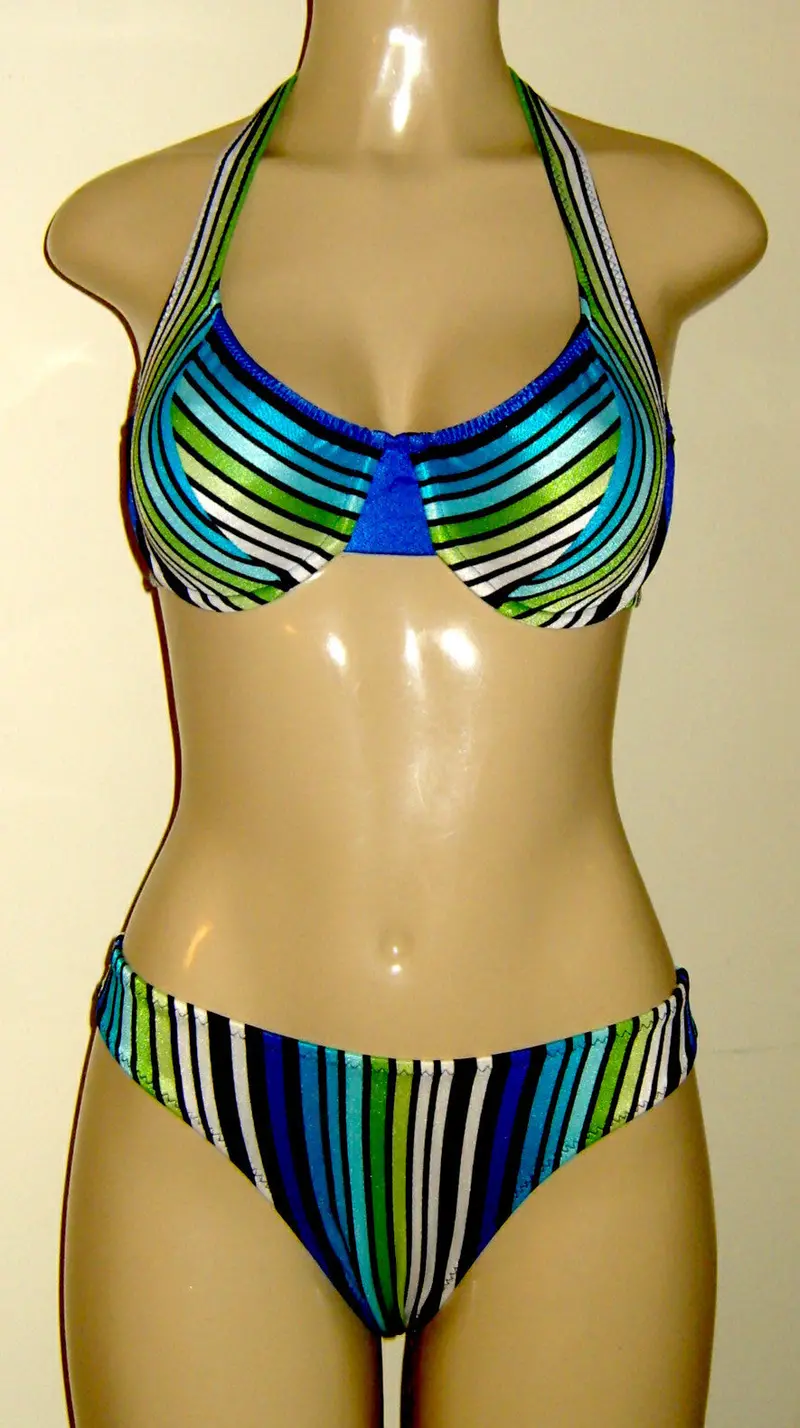 Halter Underwire Bikini Top with Low-Rise Bikini Bottom