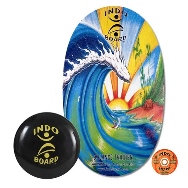 Indo Board Bamboo Beach Balance Board with Medium Roller and Training DVD