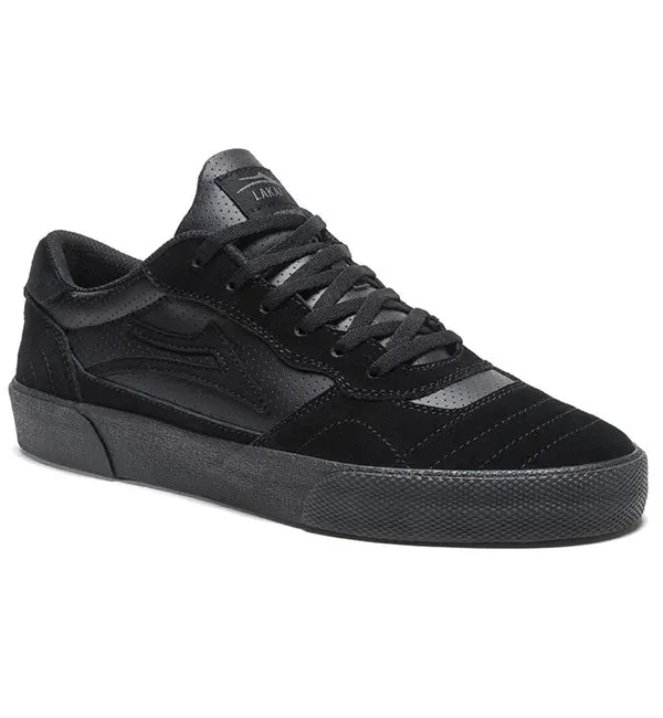 Lakai Cambridge Skate Shoes – Black & Gold Suede