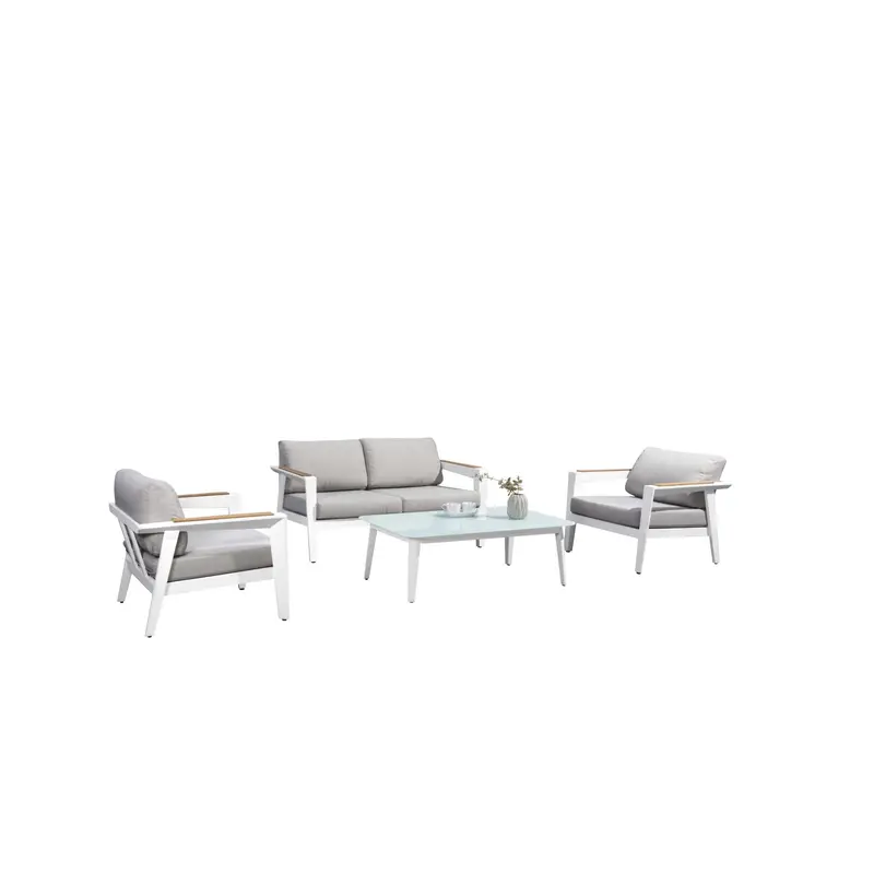 Newport Gray 4-Piece Outdoor Conversation Set – Contemporary Patio Seating