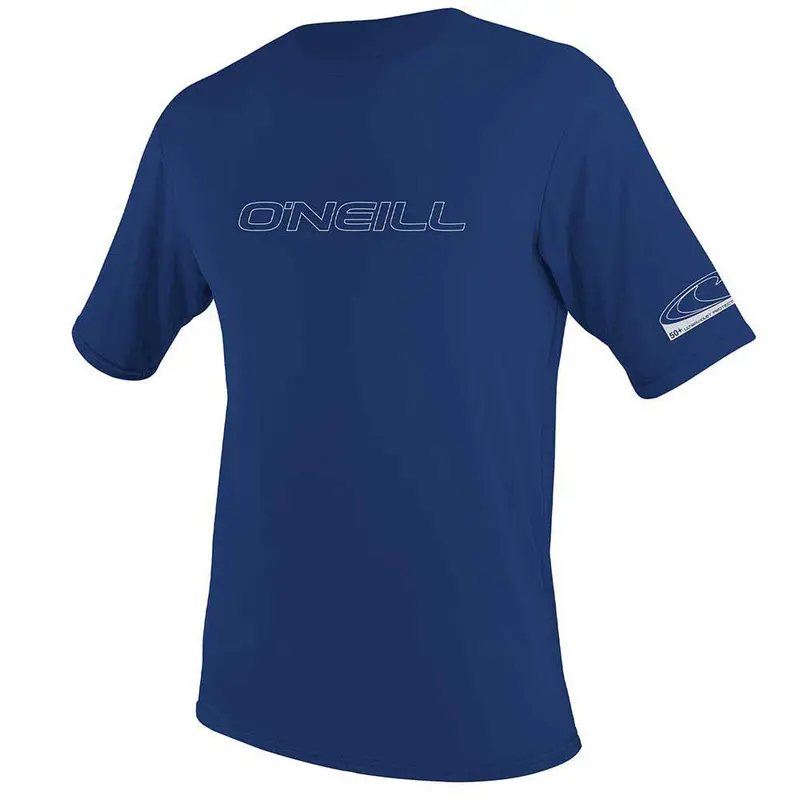O’Neill Youth Basic Skins Short-Sleeve Sun Shirt in Pacific Blue