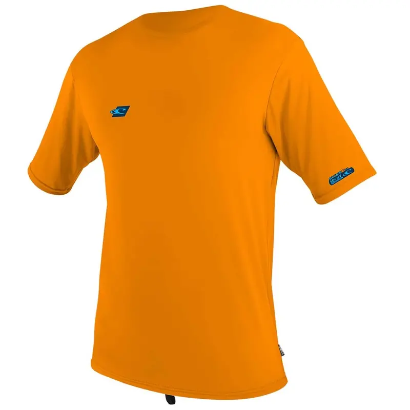 O’Neill Youth Premium Skins Short-Sleeve Sun Top in Blaze Orange