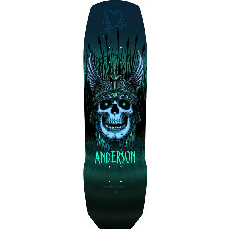 Powell Andy Anderson Heron Skull Skateboard Deck – 9.13″