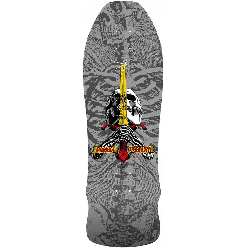 Powell Peralta Geegah Skull & Sword Skate Deck – Silver Finish