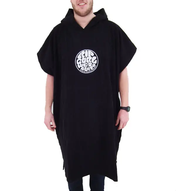 Rip Curl Black Hooded Wetsuit Changing Towel