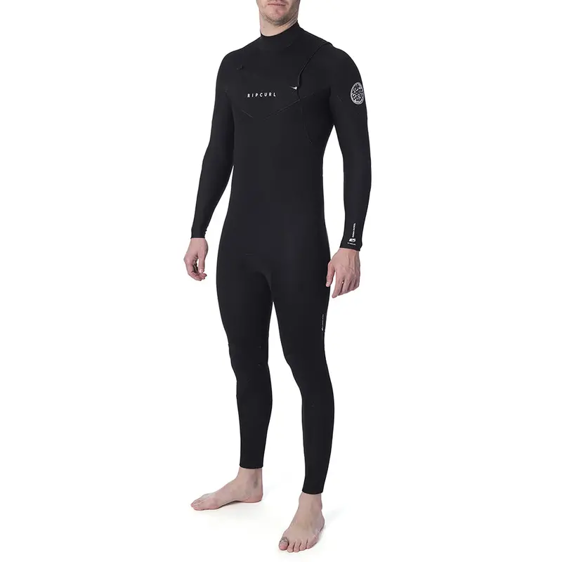 Rip Curl Dawn Patrol 4/3mm Chest-Zip Wetsuit for Men – Black Performance Fit