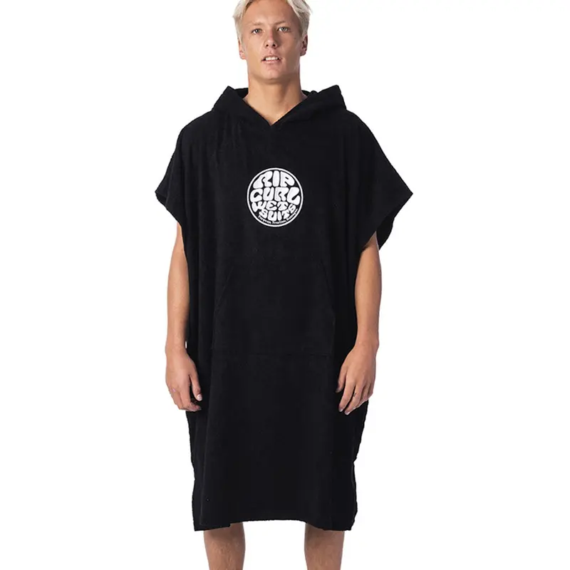 Rip Curl Icon Hooded Changing Towel – Classic Black Robe Style