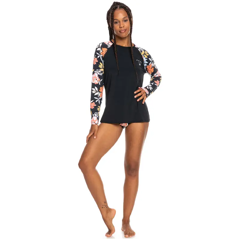 Roxy Beach Classics Long Sleeve Rash Vest – UPF 50+ Sun Protection Top