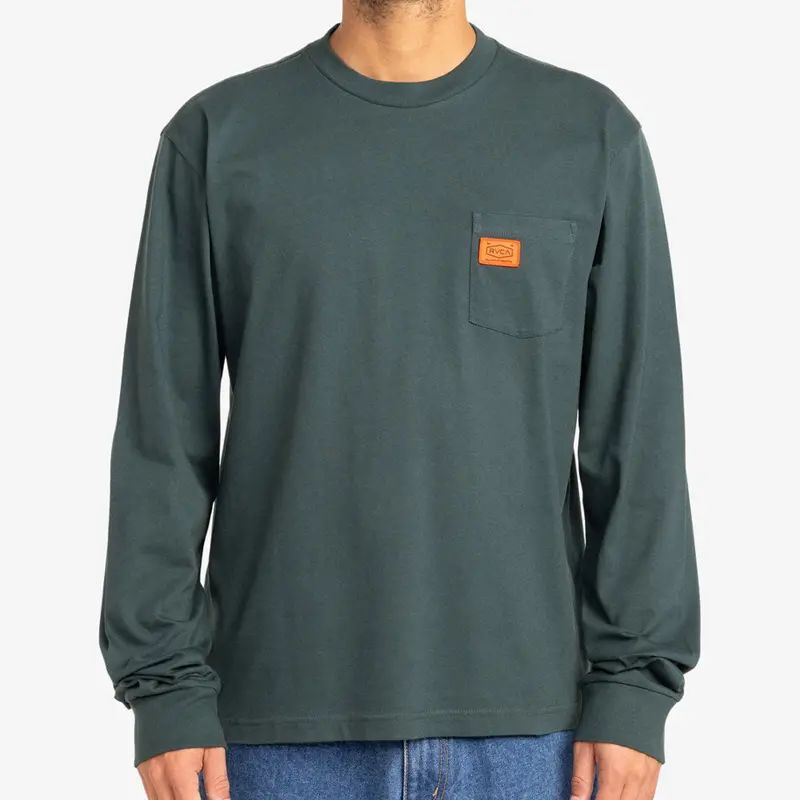 RVCA Chainmail Print Pocket Long-Sleeve Shirt