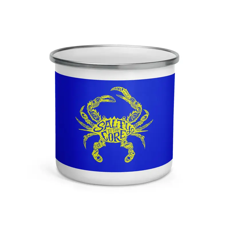 Salty To The Core Salty Crab Enamel Coffee Mug (12 oz)