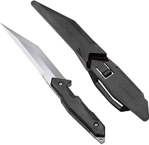 Salvimar Ares Black Titanium Diving Knife with Sheath