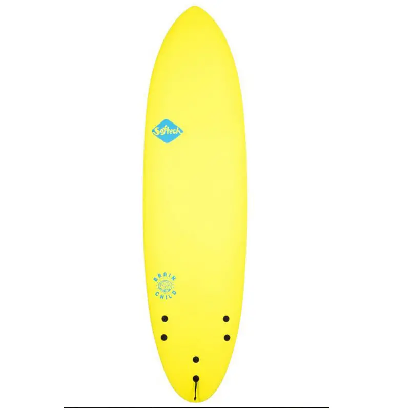 Softech Brainchild FCS II Soft Top Surfboard – 6’3″, Ice Yellow