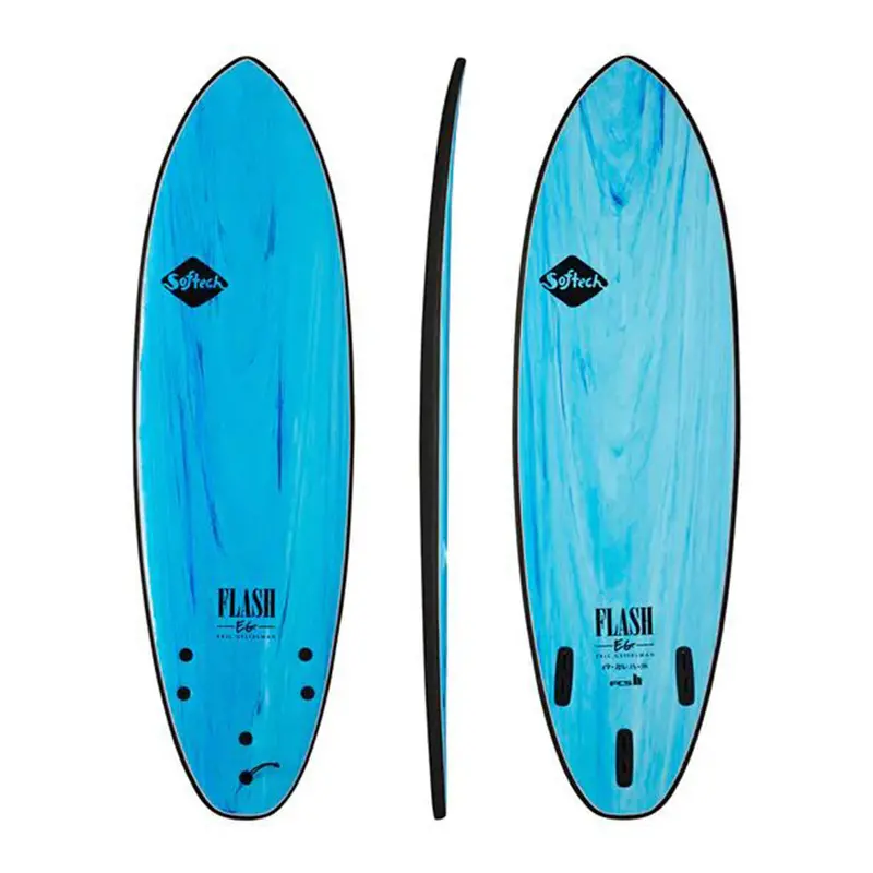 Softech Flash Eric Geiselman FCS Soft Surfboard – 6’6″, Aqua Marble