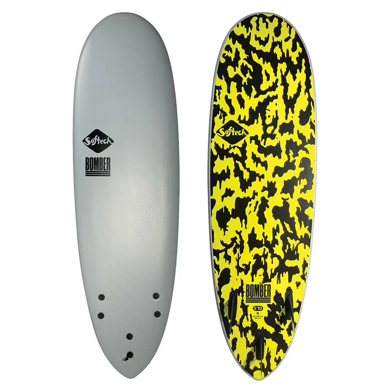 Softtech Bomber II 5’10” Soft Surfboard – Grey with Acid Accent