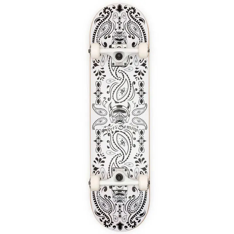 Speed Demons Bandana Complete Skateboard – 7.75″ Black/White Deck