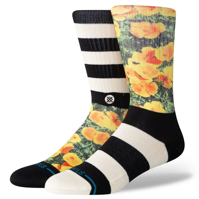 Stance Very Poppin Contrast-Stripe Crew Sock – Black/White