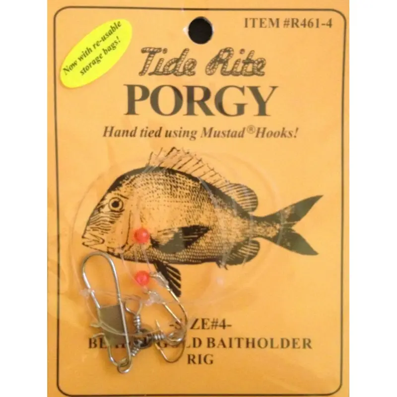 Tide Rite Porgy Beaded Gold Baitholder Fishing Rig