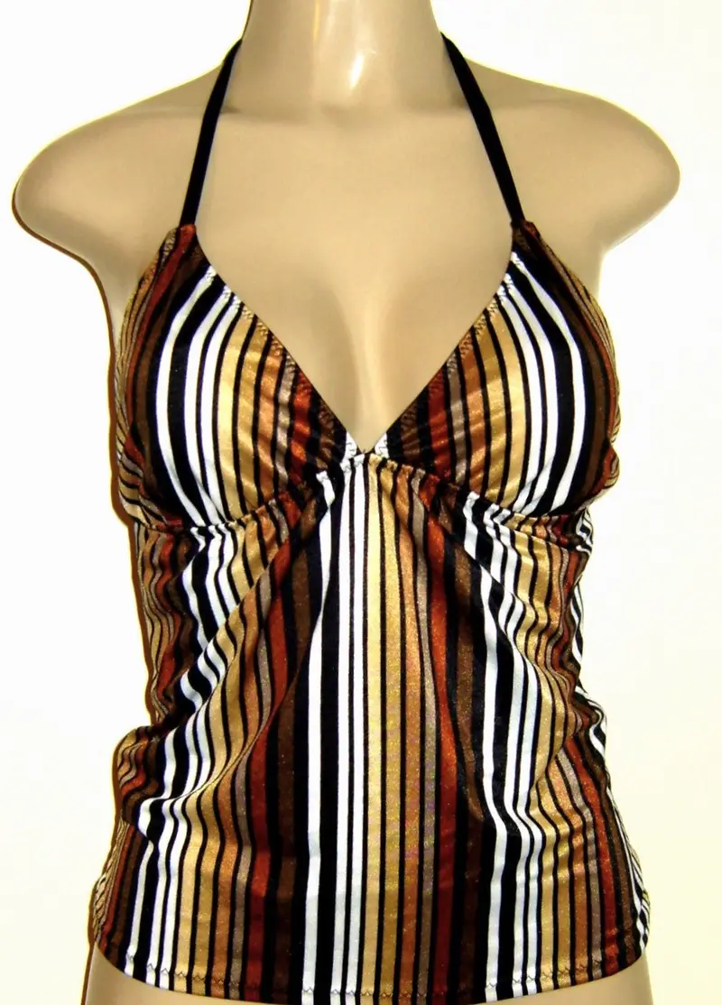 Tie-Neck Triangle Tankini Top for Adjustable Fit