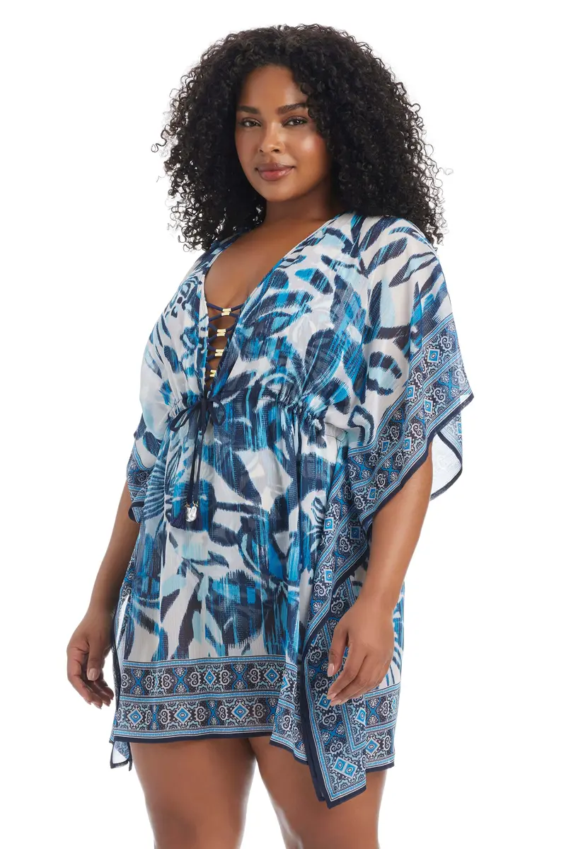 Turning Tides Plus-Size Caftan Cover-Up