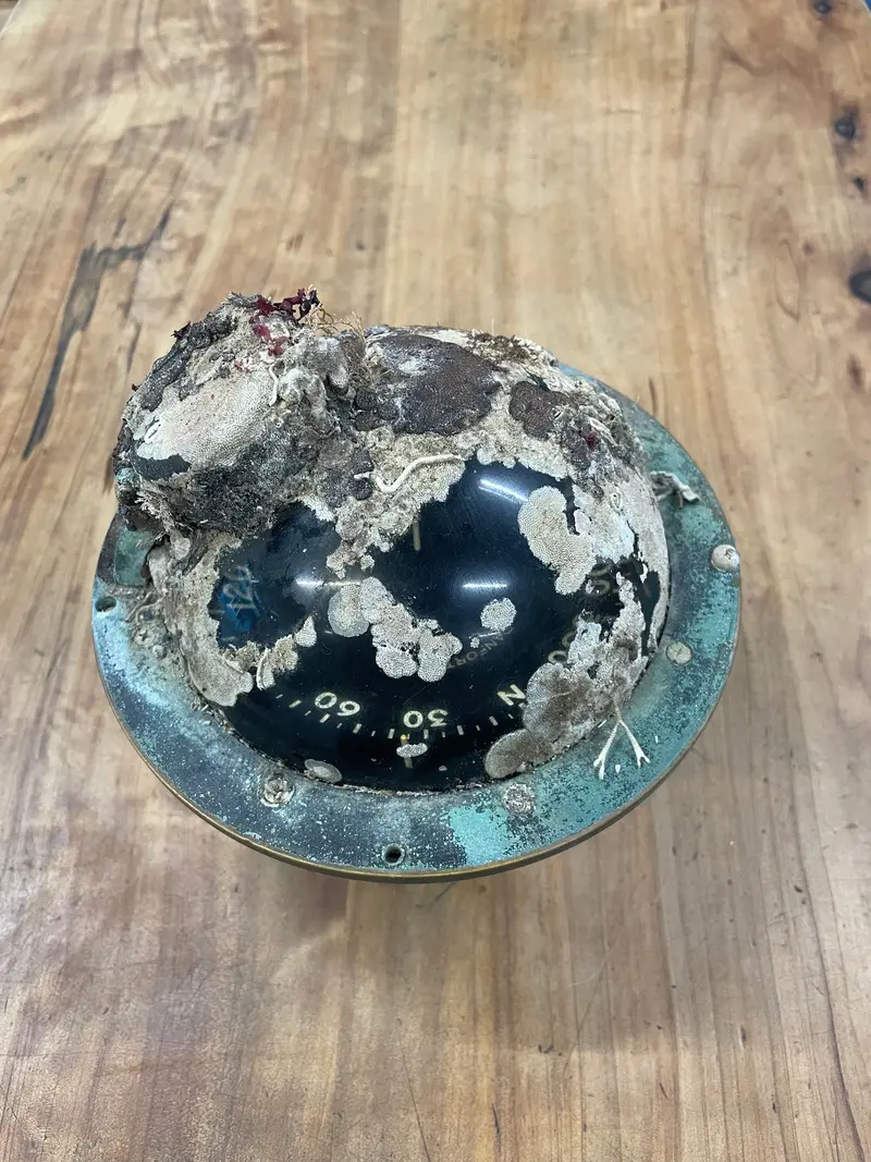 Vintage Salvaged Danforth Constellation Marine Compass