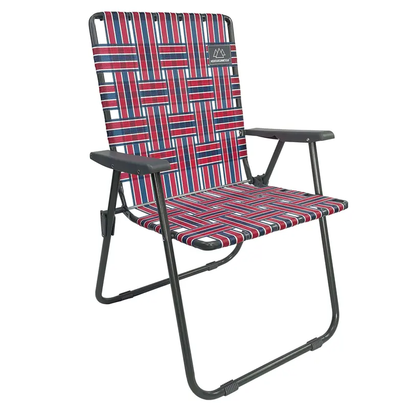 Vintage-Style Retro Camp Chair – Dual-Tone Red and Blue Finish
