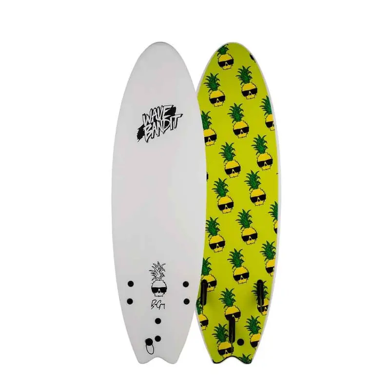 Wave Bandit Ben Gravy Performer 6’0 Soft Top Surfboard – Pure White